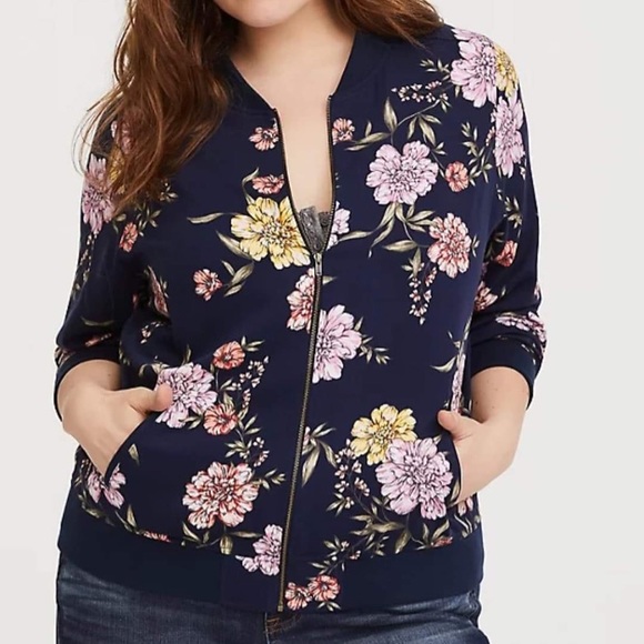 torrid floral bomber jacket